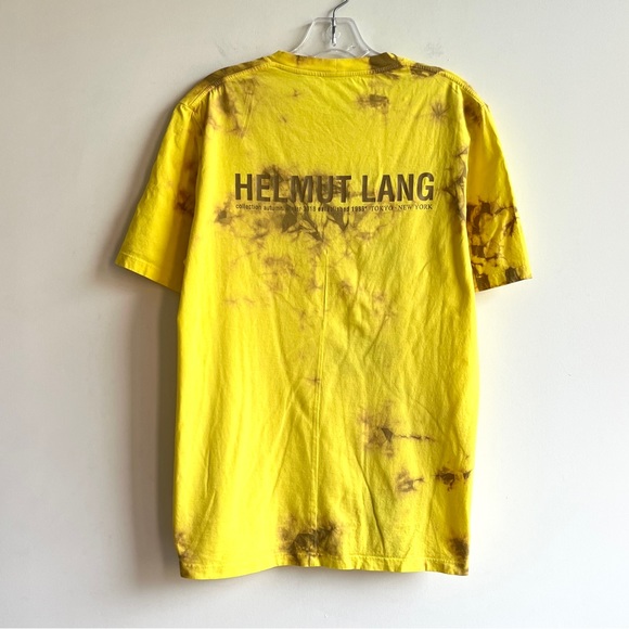 Helmut Lang yellow camel tie dye dart back t shirt - Picture 4 of 9